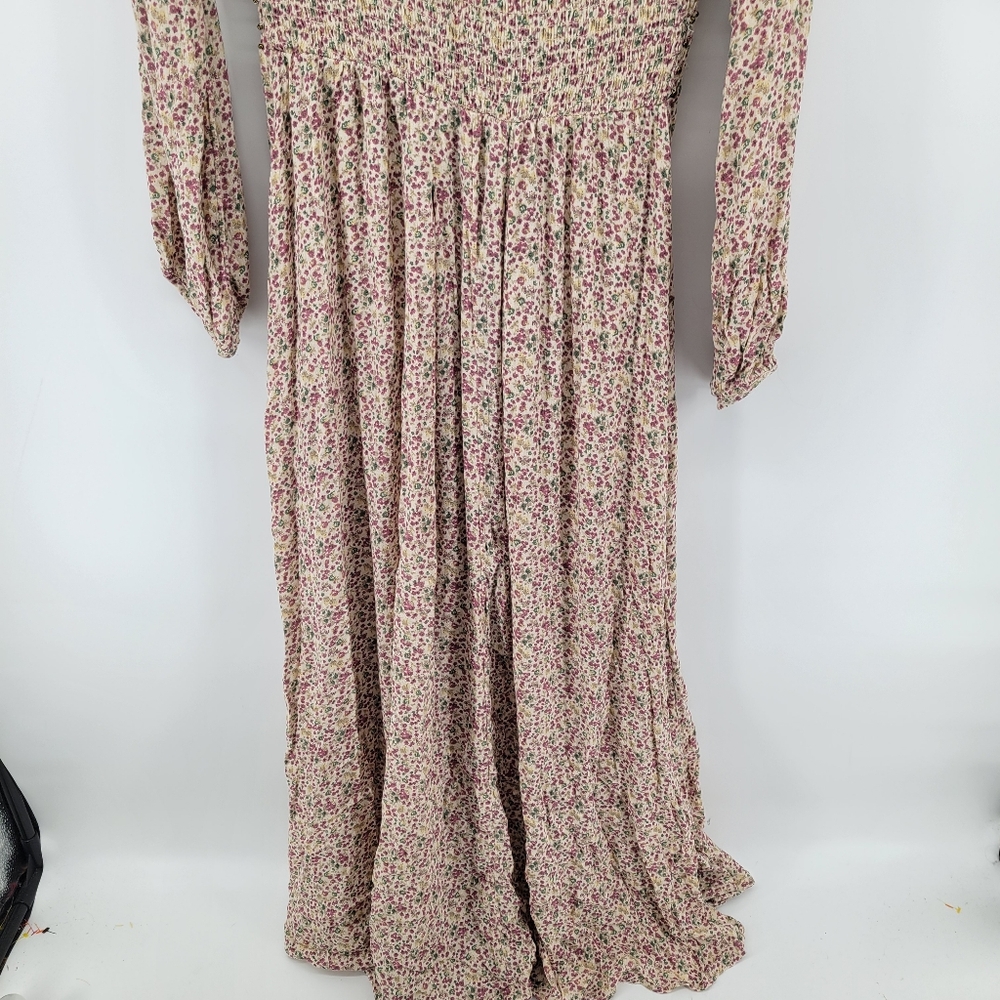 FREE PEOPLE KADENCE ROBE SMOCKED BEADED Floral DUSTER KIMONO Sz Medium - Picture 11 of 11
